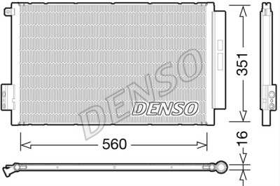 Condensator climatizare AC Denso, FIAT 500L, 09.2012-; TIPO, 10.2015- motor 1,4 benzina, aluminiu/ aluminiu brazat, 610(560)x365(350)x16 mm, cu uscat foto