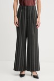 Mos Mosh pantaloni EVINE culoarea gri, lat, high waist, 173851