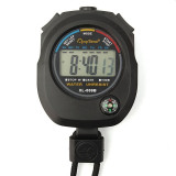 Cronometru digital cu busola, ecran LCD, ora, calendar, alarma, snur, negru, ProCart