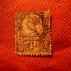 Timbru Anglia 1887 Regina Victoria 6p violet stampilat