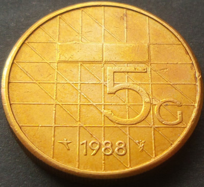 Moneda 5 GULDEN (GULDENI) - OLANDA, anul 1988 * cod 2406 foto