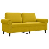 Cumpara ieftin Canapea cu 2 locuri, galben, 140 cm, catifea
