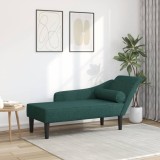vidaXL Șezlong cu perne, verde &icirc;nchis, material textil