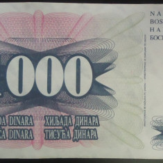 Bancnota 1000 DINARI - BOSNIA - HERTEGOVINA, anul 1992 * Cod 373 C