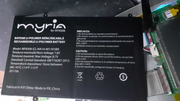 Baterie MYRIA MY8306 CL-NA14-40110180 Functionala