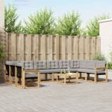 vidaXL Set de canapele de exterior cu pernă 11 pcs Alb și gri deschis 3389925