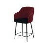 Scaun Inalt Insula Bucatarie ALEX Catifea/Piele, Lemn Fag, Metal Negru, 100x65x60cm, Montat, 130kg