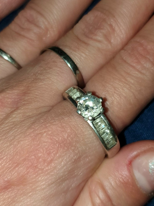 inel argint 925 antic model desebit inel de logodnă cu zirconiu !