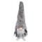 Figurină Decorativă Crăciun Gnome, Corp Alb Gri, Căciulă Blană, 34 cm