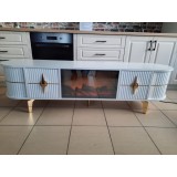 Comoda Diamond nr 1 alb cu auriu , 180x50Hx40