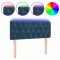 Tablie de pat cu LED, albastru inchis, 100x7x78/88 cm, catifea