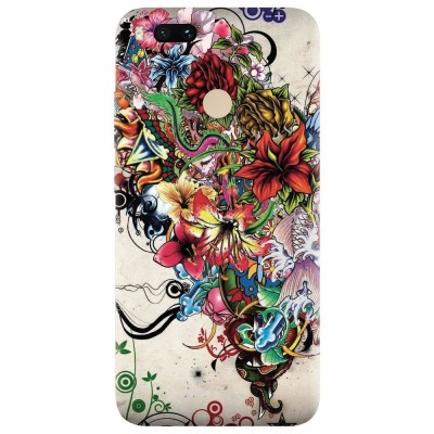 Husa silicon pentru Xiaomi Mi A1, Abstract Flowers Tattoo Illustration foto