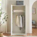 Kleiderschrank Finning 176x80x52 cm 1 Fach Wei&szlig; [en.casa] HausGarden Leisure