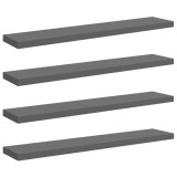 Cumpara ieftin Rafturi de perete, 4 buc., gri extralucios, 120x23,5x3,8 cm MDF