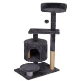 Ansamblu de joaca pentru pisici, cu loc pentru zgariat, ascuns, culcus, minge, 87cm, grafit Household NewTrend