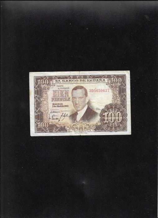 Spania 100 pesetas 1953 seria5630627