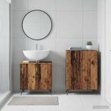 Cumpara ieftin Set de dulapuri pentru baie, 2 piese BREDA Lemn vechi