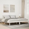 Cadru pat Gossi, 180x220 cm, lemn masiv pin, alb, extra lung, fara saltea