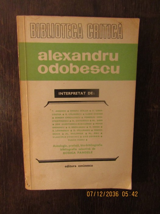 ALEXANDRU ODOBESCU INTERPRETAT DE ...