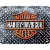 Placa metalica Harley-Davidson - Diamond Plate, Nostalgic Art Merchandising