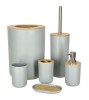 Set baie din 6 piese, gri cu elemente din lemn
