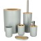 Set baie din 6 piese, gri cu elemente din lemn