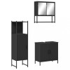 Set mobilier de baie, 3 piese, negru, lemn compozit