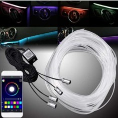 Banda LED auto, lumina ambientale , 6M, aplicatie mobil, 4 module