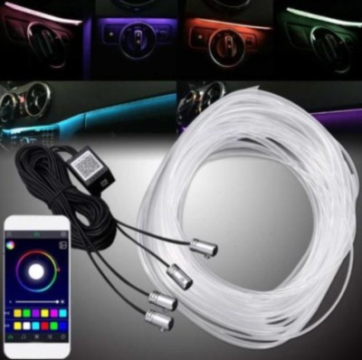 Banda LED auto, lumina ambientale , 6M, aplicatie mobil, 4 module foto