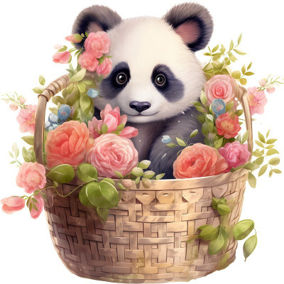 Sticker decorativ Urs Panda, Negru, 60 cm, 8121ST-2 foto