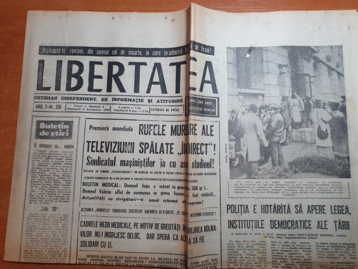 ziarul libertatea 9 decembrie 1990
