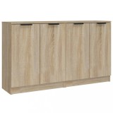 Servante, 2 piese, stejar sonoma, 60x30x70 cm, lemn prelucrat