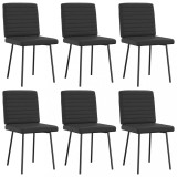 VidaXL Scaune de sufragerie, 6 buc., negru, piele ecologică