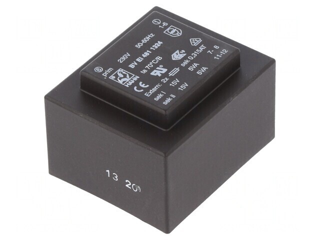 Transformator &icirc;ncapsulat 10VA 230VAC 15V 333mA PCB