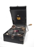 Patefon portabil - HIS MASTER S VOICE HMV model 101 Marea Britanie anii 1920 - functional
