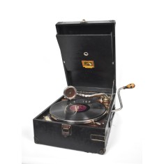 Patefon portabil - HIS MASTER S VOICE HMV model 101 Marea Britanie anii 1920 - functional