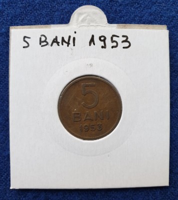 Moneda Republica Populara Romana 5 Bani 1953 - stare foarte buna foto