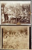 1923 Lot doua foto vechi tip CP interbelice de colectie la B&acirc;rnova Iași Jassy inginer Alex M Leon (?) petrecere la padure protipendada ieseana
