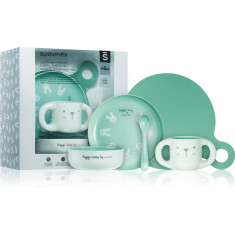 Suavinex Hygge Toddler Feeding Set serviciu de masă pentru copii pentru copii 6 m+ Green 5 buc