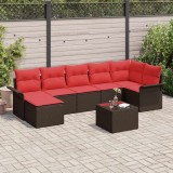 vidaXL Set de canapele pentru grădină 8 pcs Maro poliratan 3354133