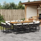 Cumpara ieftin Gossi set mobilier de gradina cu perne, 13 piese, negru, poliratan