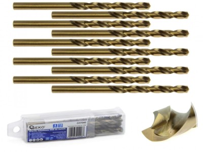 Set burghie cu cobalt HSS pentru metal 4mm 10 piese, GEKO G37040 foto