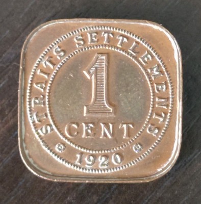 Moneda Straits Settlements - 1 Cent 1920 foto