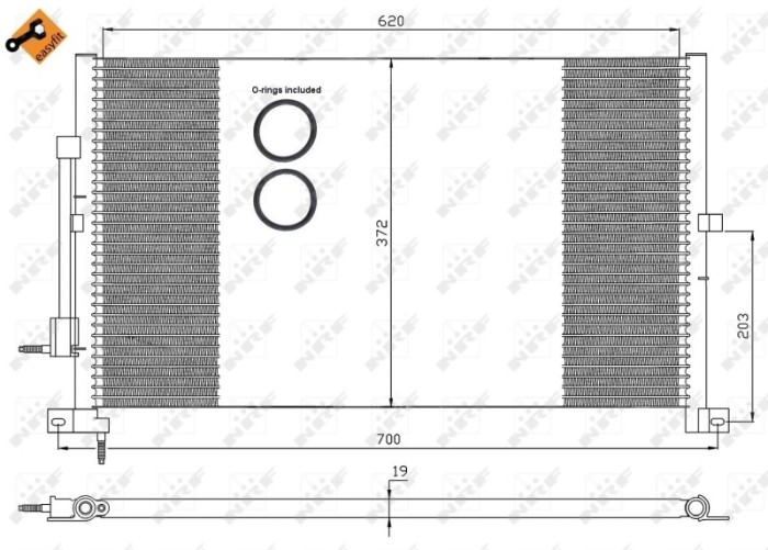 NRF 35365 EASY FIT Condensator, climatizare