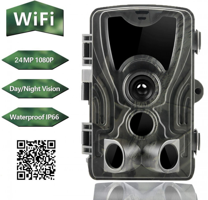 Camera de vanatoare WIFI, TSS-801B-W, Foto 24MP, cu Ecran 2.4&#039;&#039;, 5MP 1080P