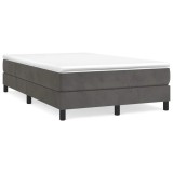 Cumpara ieftin Cadru de pat cu arcuri, gri inchis, 120x200 cm, catifea