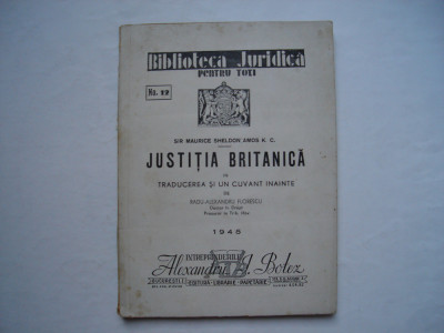 Justitia britanica - Sir Maurice Sheldon Amos K.C. (1945) foto