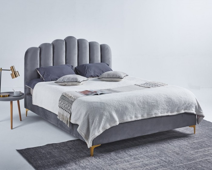 Pat Cloud 160x200 cm Tapitat Catifea Gri Somiera Inclusa (cod ML 2006-04)