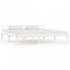 Cadru de pat, alb, 180 x 200 cm, lemn masiv de pin, Cires, Dublu, Cu polite semirotunde, vidaXL