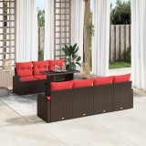 vidaXL Set de canapele pentru grădină 8 pcs Maro Rattan poli 3348590